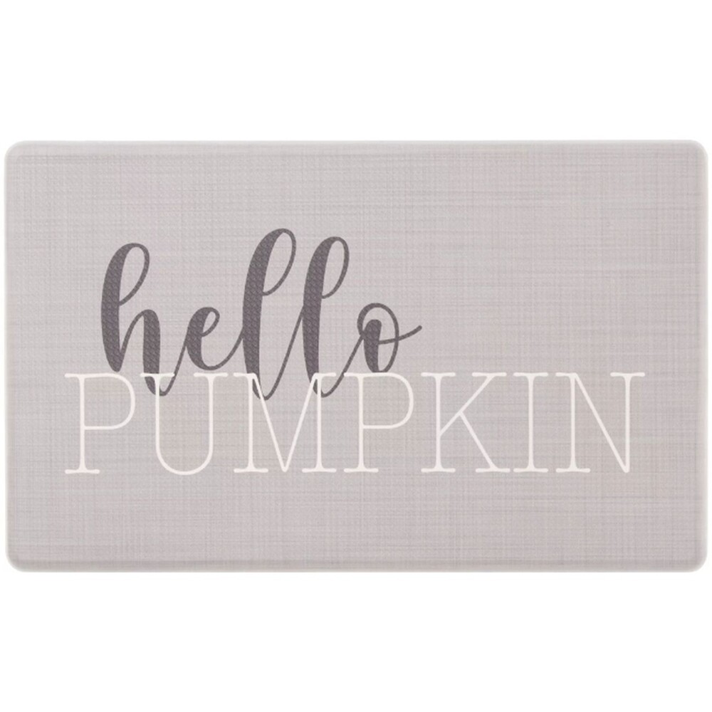 ANTI-FATIGUE PVC KITCHEN FLOOR MAT(18"x30")FALL,HARVEST,HELLO PUMPKIN ON GREY,LP
